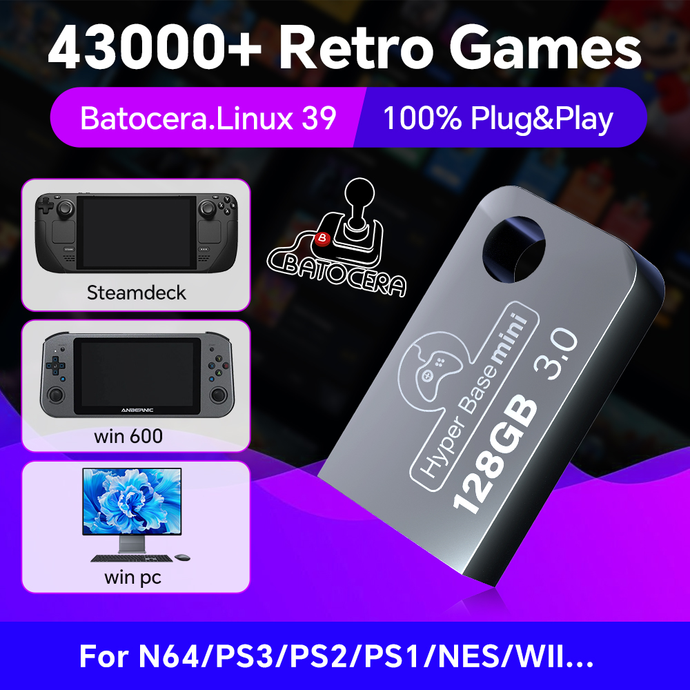 Gaming Console Latest - USB-флеш-накопитель Batocera 128G для Windows 43000,