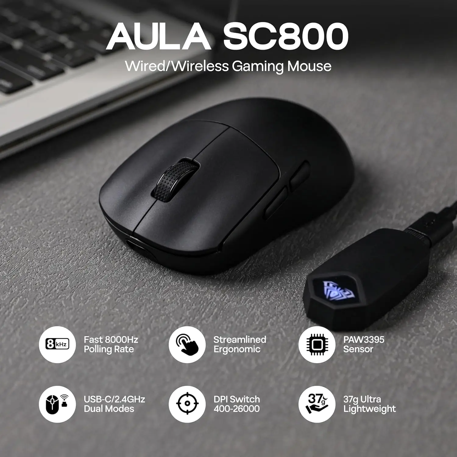 Игровая мышь AULA SC800 USB-C, – обзор и цена Gaming Console Buttons